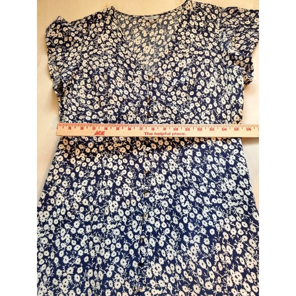 Rails HELENA Mini Floral Dress XS Navy Camellia Summer Flutter-sleeve Minidress